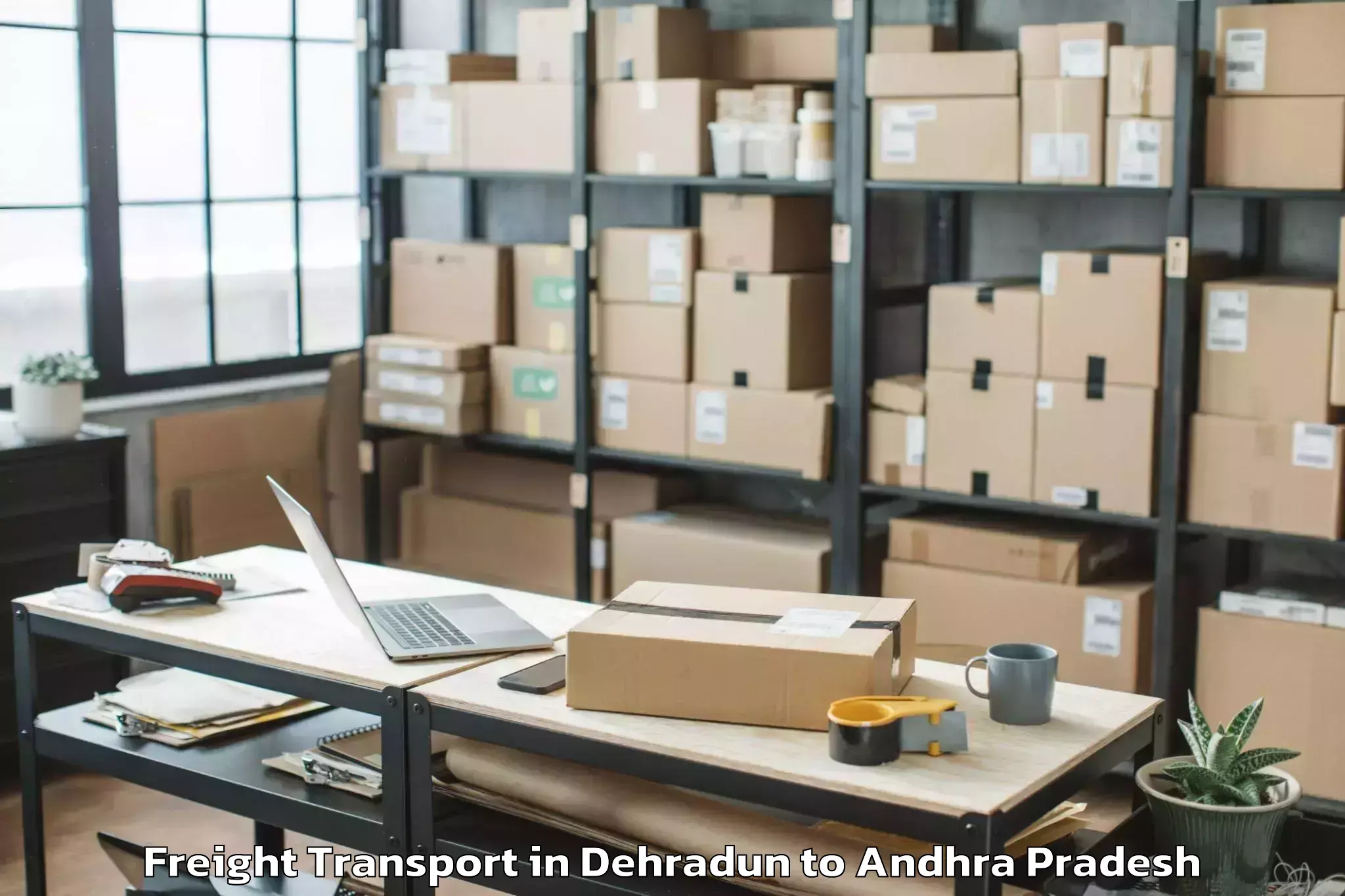 Book Your Dehradun to Nidamarru Freight Transport Today